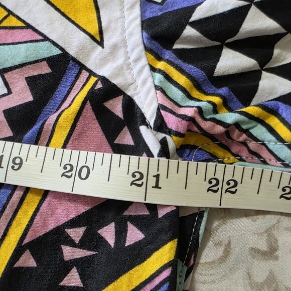 Super Massive unisex retro geometric print 80s 90s button down shirt Size L - Picture 6 of 8